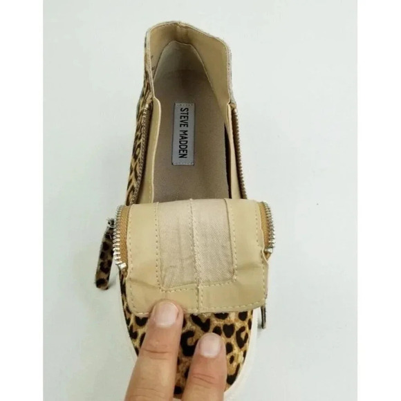 Steve Madden 7.5M Women's Animal Cheetah Print Side Zip Ankle Fashion Sneakers - Picture 3 of 12